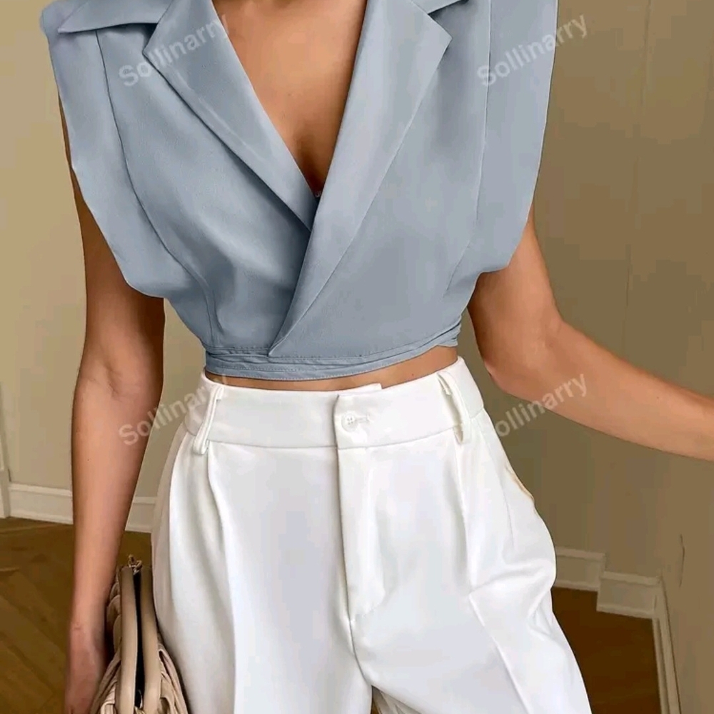 Women's Gray Crop Top